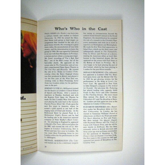 Conduct Unbecoming Playbill Barrymore Theatre 1970 Barrington Jones Clyde - Picture 7 of 8